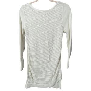 White House Black Market WHBM Ivory Sweater Dress SOFT Wool Viscose Blend Med